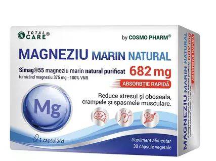 Magneziu Marin, 682mg, ajuta la cresterea densitatii osoase, 30cps - Cosmo Pharm