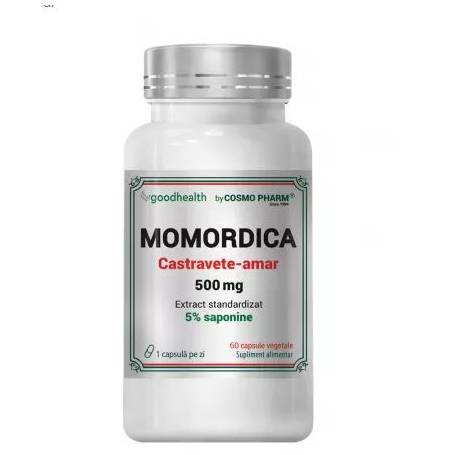 Momordica, 500 mg, Susține echilibrul metabolismului glucidic din sânge, 60cps - Cosmopharm