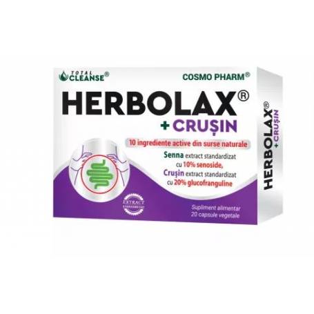 Herbolax + Crusin,  sustine microflora intestinala, 20cps - Cosmopharm