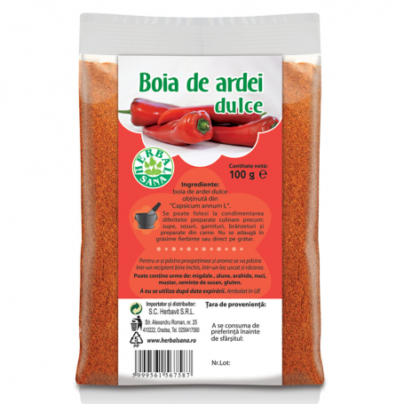 Boia de ardei dulce, 100 g, HERBAVIT