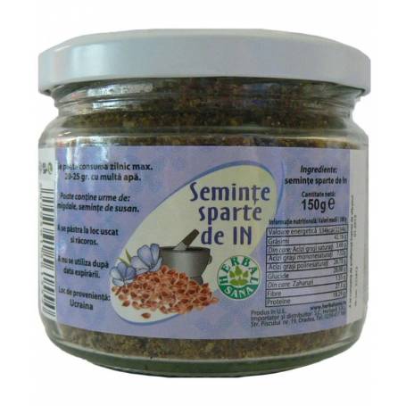 Seminte de in sparte, borcan, 150 g, HERBAVIT