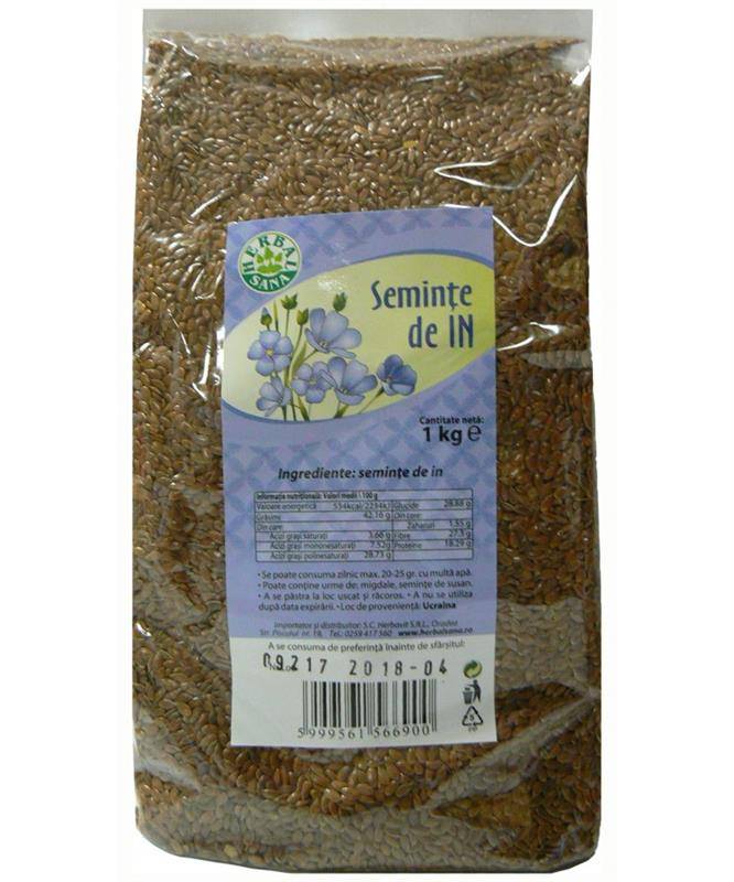 Seminte de In, 1 kg, HERBAVIT