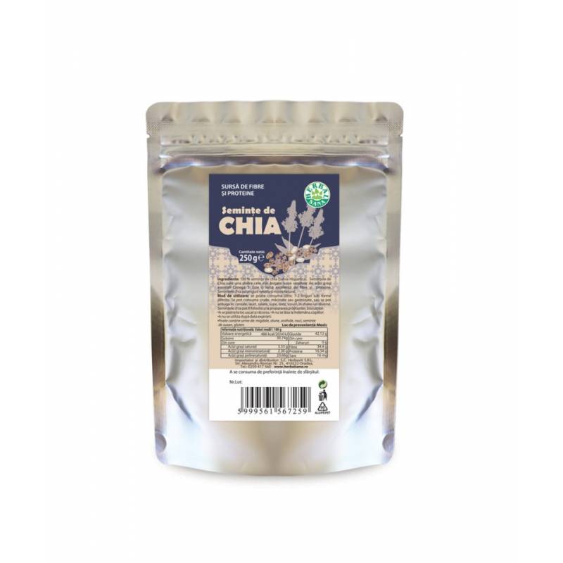 Seminte de chia, 250 g, HERBAVIT