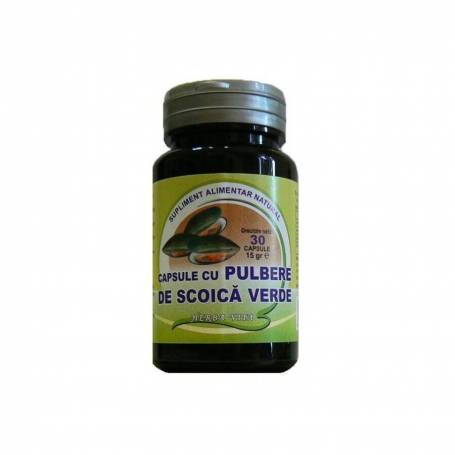 Capsule cu pulbere de scoica verde, pentru incheieturi si articulatii sanatoase, 400 mg, 30 capsule, Herbavit