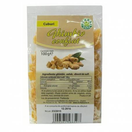 Ghimbir Confiat, 100 g, HERBAVIT