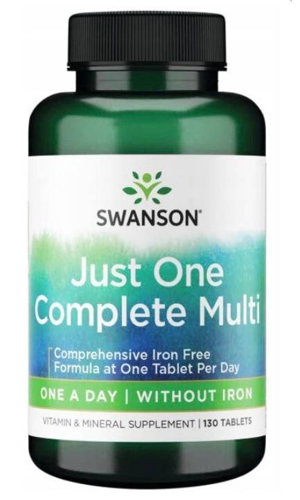 Just One Century without iron - Complex de vitamine si minerale fara Fier, 130cps - Swanson