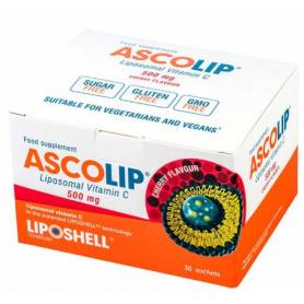 VITAMINA C 500mg LIPOZOMAL ASCOLIP, Aroma Cirese 30 plicuri - LIPOSHELL