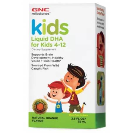 Milestones Kids DHA Copii 4 - 12 Ani, 75ml - GNC