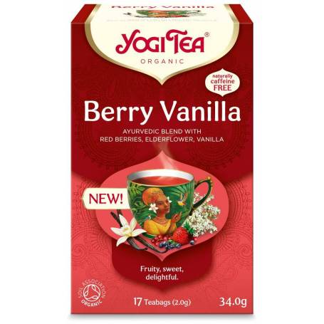 Ceai bio cu fructe de padure si vanilie, 17 pliculete, a 2g, 34g - Yogi Tea