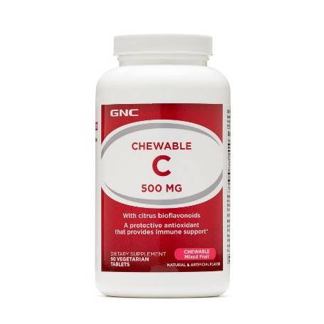 Vitamina C Masticabila 500mg, 90 tablete - GNC