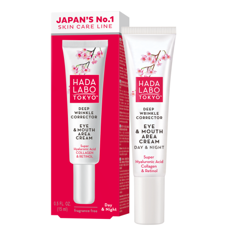 Deep Wrinkle Corrector Eye & Mouth Cream - Crema corectare a ridurilor din jurul ochilor si a gurii, 15 ml, Hada Labo Tokyo