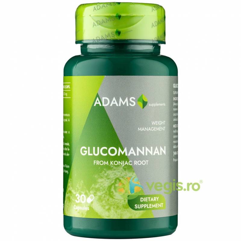 Glucomannan 450mg, impreuna cu o dieta hipocalorica, 30cps - ADAMS