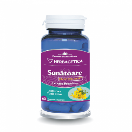 Sunatoare extract St. John`s Wort, Antistres, 60cps - Herbagetica