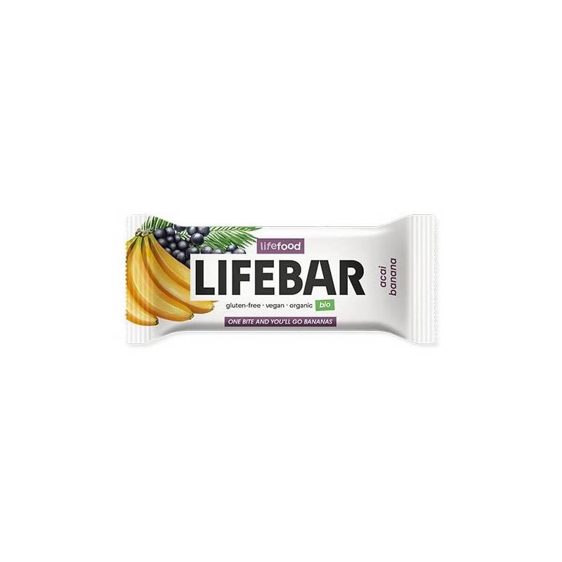 Baton cu acai si banane raw eco-bio 40g - Lifebar Plus