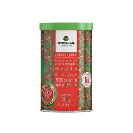 Green Sugar Pulbere, Cutie Metalica 300g - REMEDIA