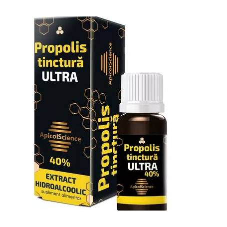 Tinctura de propolis Ultra 40% ApicolScience, 10ml - Dvr Pharm