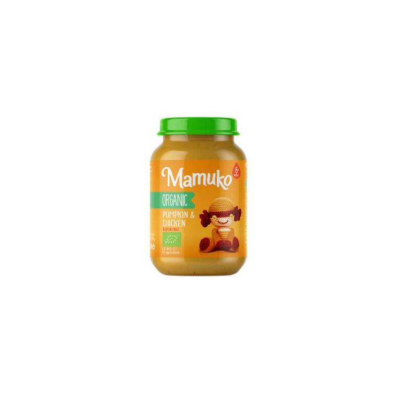 Piure de dovleac cu pui, eco-bio, 190g, Mamuko