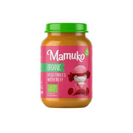 Piure de legume cu vita, eco-bio, 190g, Mamuko