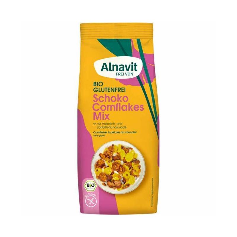 Fulgi de porumb cu ciocolata fara gluten, eco-bio, 250g Alnavit