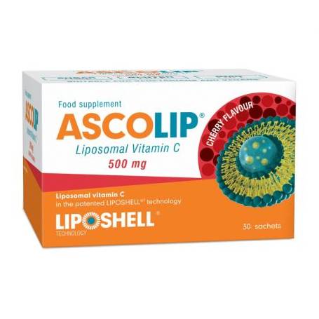 VITAMINA C lipozomala, 500mg, 30 plicuri, Ascolip - Liposhell