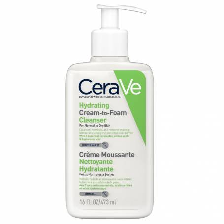 Crema de curatare spumanta si hidratanta, ten normal-mixt, 473ml, Cerave