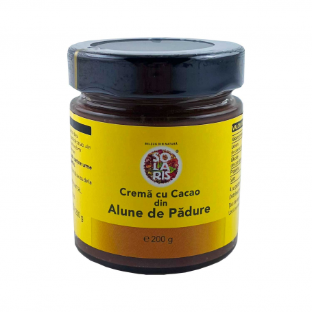 CREMA TARTINABILA CU CACAO DIN ALUNE DE PADURE, fara zahar, 200g, SOLARIS