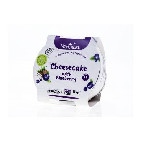 Cheesecake vegan din crema de cocos cu afine, eco-bio, 150g, Rawckers