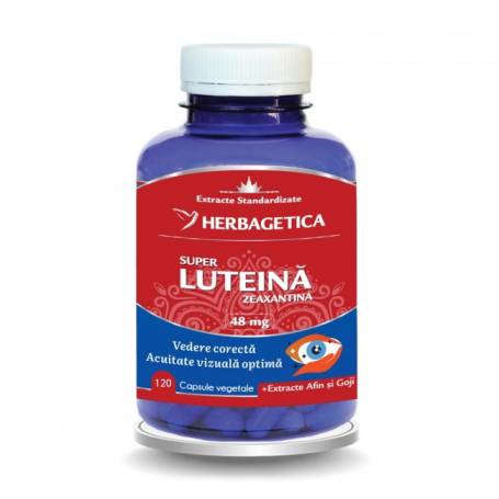 Super luteina zeaxantina, antioxidanti pentru ochi, 120 capsule, Herbagetica