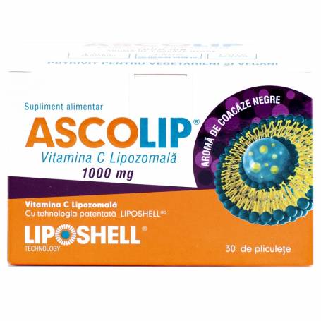 VITAMINA C LIPOZOMALA, 1000mg, COACAZE NEGRE, 30pl ASCOLIP - LIPOSHELL