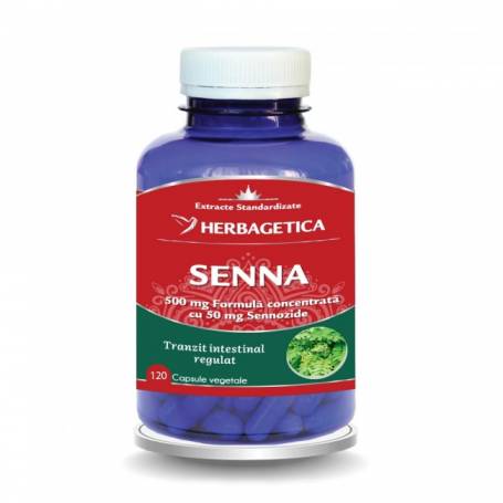 SENNA, laxativ natural, 120 capsule, Herbagetica