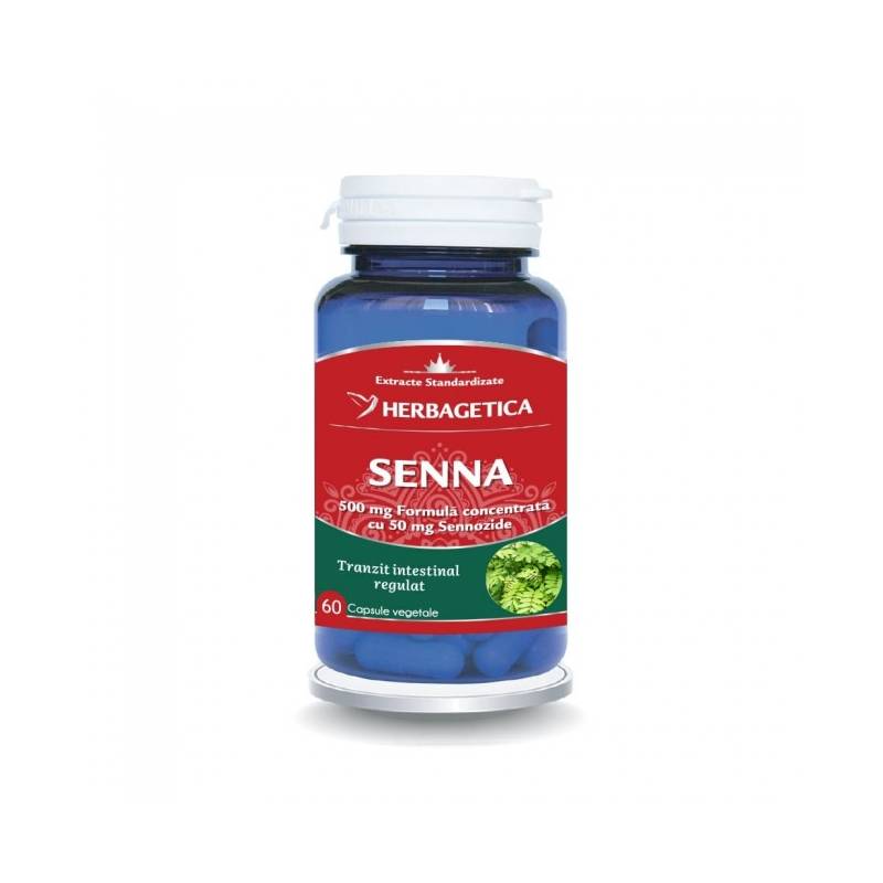 SENNA, laxativ natural, 60 capsule, Herbagetica