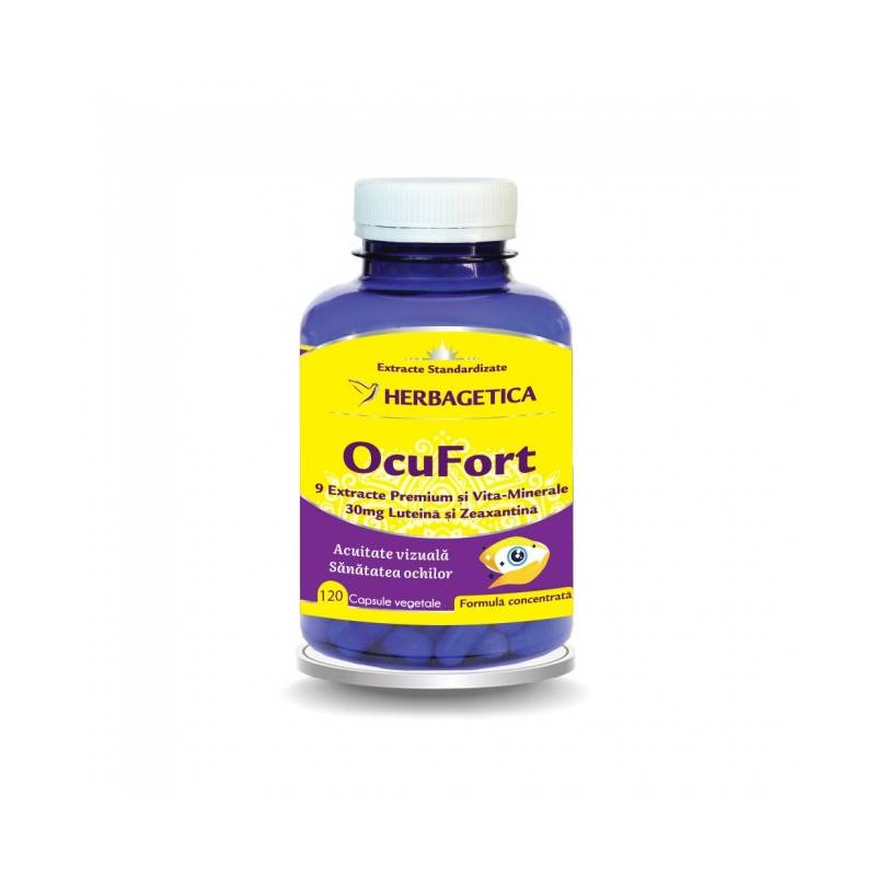 OCUFORT - supliment pentru ochi, 120 capsule, Herbagetica