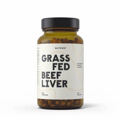 Grass fed Beef LIVER – ficat de vita hranita cu iarba, eco-bio, 240 capsule, NUTRIEST