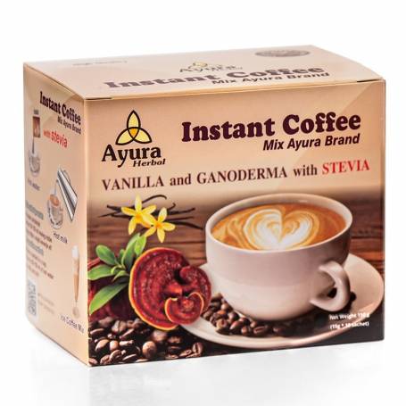 Cafea instant cu ganoderma, stevie si vanilie, 10pl - Ayura Herbal