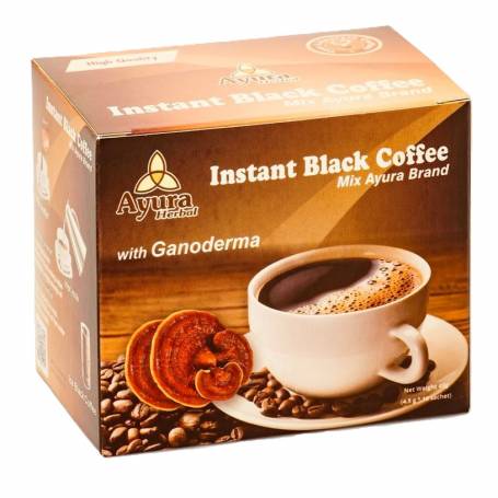 Cafea neagra instant cu Ganoderma - 10 plicuri, Ayura Herbal