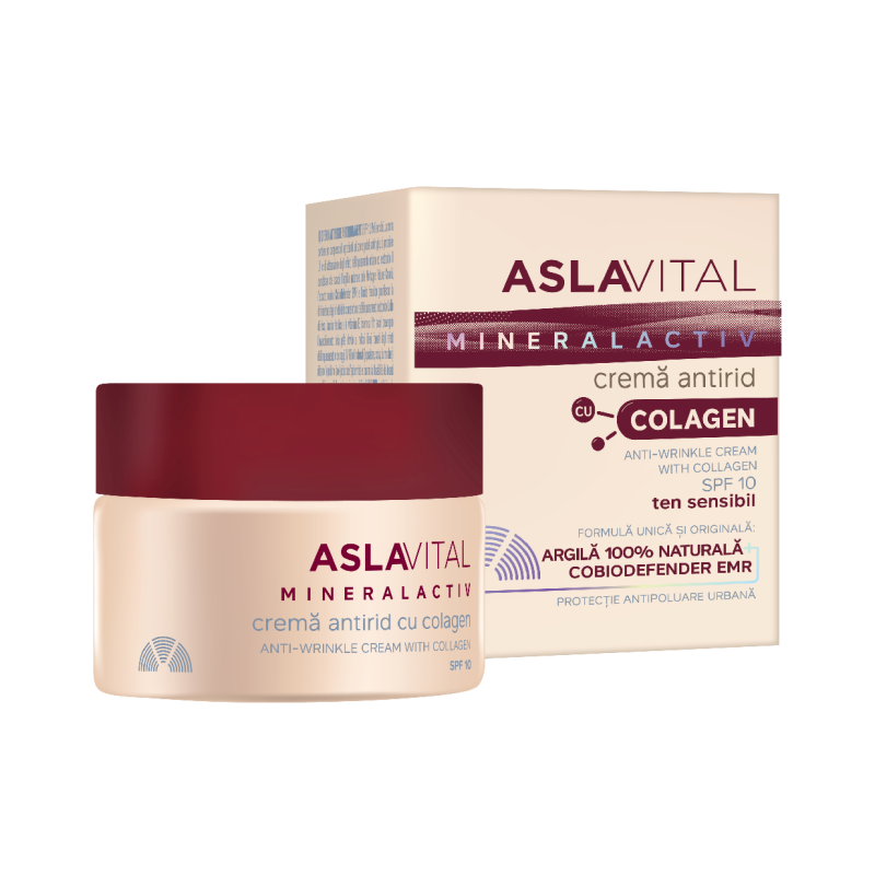 Crema hidratanta antipoluare cu Colagen SPF10, 50ml - Aslavital