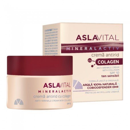 Crema hidratanta antipoluare cu Colagen SPF10, 50ml - Aslavital