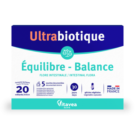 ULTRABIOTIQUE EQUILIBRE - flora bacteriana echilibrata, 30 capsule vegetale, VITAVEA