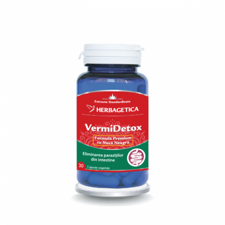 VERMIDETOX - antiparazitar si detoxifiant natural, 30cps, Herbagetica