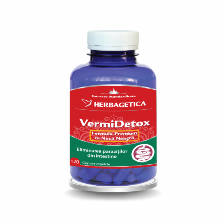 VERMIDETOX - antiparazitar si detoxifiant natural, 120cps, Herbagetica