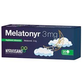 MELATONYR - melatonina, 3 mg, 20 cp, NYRVUSANO PHARMACEUTICALS