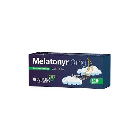 MELATONYR - melatonina, 3 mg, 20 cp, NYRVUSANO PHARMACEUTICALS