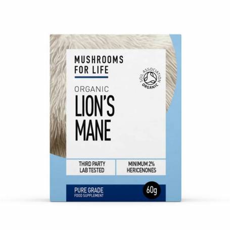 Organic Lions Mane Mushroom, 60g, Pure Grade Extract Powder, Mushrooms4Life