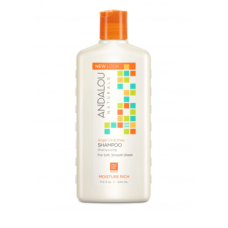 Sampon cu ulei de argan par uscat - Argan Oil  Shea Moisture Rich shampoo, 340 ml, Andalou - SECOM