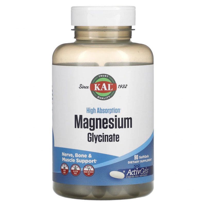 Magnesium Glycinate - ActivGels, 90 capsule gelatinoase moi, KAL -