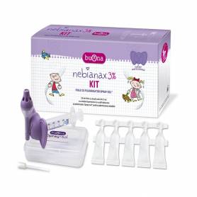 KIT FIOLE solutie salina hipertonica 3% si PULVERIZATOR, 20 fiole x 5 ml, NEBIANAX - STEVE JONES