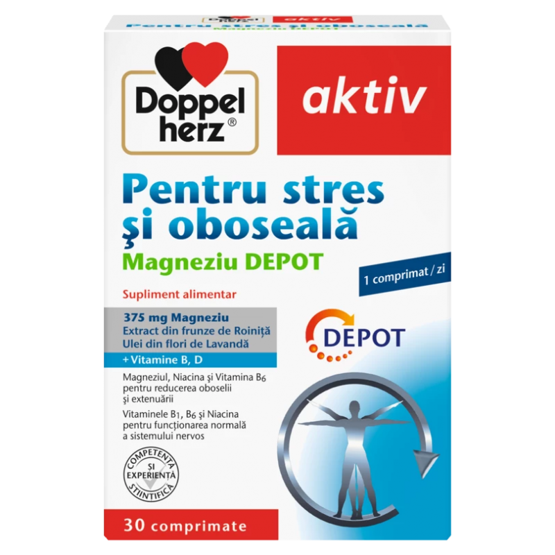 DOPPEL AKTIV - STRES si OBOSEALA - MAGNEZIU DEPOT, 30 comprimate,