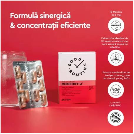 Comfort-U - infectii urinare - cu D-manoza - 10 caps veg (DRcaps), Good Routine by Secom