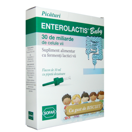 ENTEROLACTIS BABY - probiotic 30 miliare, picaturi, 10 ml, Sofar