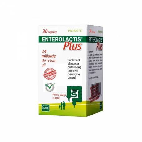 ENTEROLACTIS PLUS, 24 miliarde celule vii, 30 capsule, SOFAR